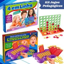Kit 2 Jogos 4 em Linha + Emboscada Didático Com 50 Desafios Raciocínio Lógico Aprendizado Pedagógico Escolar Presente Aniversário Natal Dia das Crianças 2 a 6 Anos Kit 2 Jogos 4 em Linha + Emboscada Didático Com 50 Desafios Raciocínio Lógico Aprendizado Pedagógico Escolar Presente Aniversário Natal Dia das Crianças 2 a 6 Anos