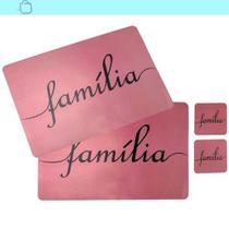 Kit 2 Jogos Americanos E 2 Porta Copos Família