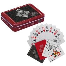 Kit 2 Jogos Baralhos Luxo Plástico Resistente Estojo De Lata - Art Game