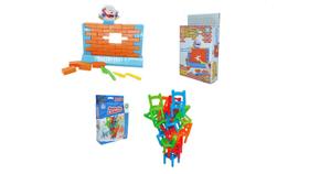 Kit 2 Jogos Cadeira Quebra Muro Blocos Estimula Concentração