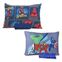 Kit 2 Jogos Cama Marvel Menino Homem Aranha Avengers Vingadores Licenciado
