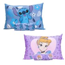 Kit 2 Jogos Cama Menina Disney Lilo Stitch Cinderela Algodão - Portallar