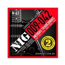 Kit 2 Jogos Cordas Nig P/ Guitarra N63 Original + 1º Mi Extra