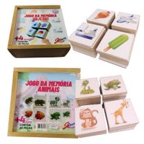Kit 2 Jogos da Memória Objetos e Animais - Educação Infantil Brinquedo Educativo Pedagógico - Zaramela Brinquedos
