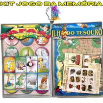 Kit 2 jogos da Memória - Safari Animais + Ilha do Tesouro - PMBI Artigos didaticos