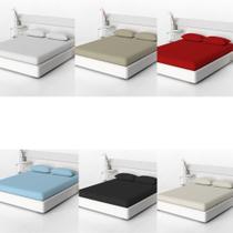 Kit 2 Jogos De Cama Acácia Queen Liso 06 Peças Sortidas