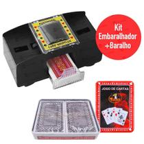 Kit 2 Jogos De Cartas Baralho Poker Truco + Embaralhador de Cartas Automático