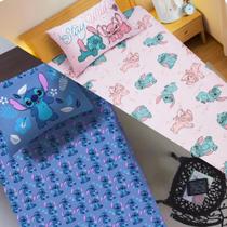 Kit 2 Jogos de Lençol Lilo Stitch Azul e Rosa Disney Oficial Kit 2 Jogos de Lençol Lilo Stitch Azul e Rosa Disney Oficial