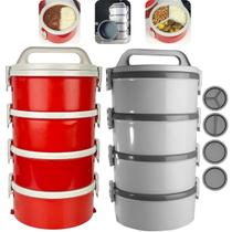 Kit 2 Jogos de Marmitas Térmicas Tekcor 1,5L 8 Peças 4 Simples 2 Dupla 2 Tripla Com Trava Soprano