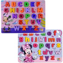 Kit 2 Jogos Encaixe Letras Maiuscula Minuscula Disney Minnie