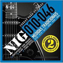 Kit 2 Jogos Encordoamento De Guitarra .010 / 0.42 2 N64 NIG