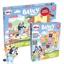 Kit 2 Jogos Infantil Cachorrinha Bluey Bingo Quebra Cabeça