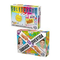 kit 2 Jogos Infantil Educativo p/ Aprender Tabuada e Soletrar