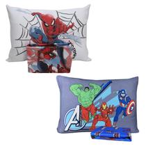 Kit 2 Jogos Lençol Marvel Menino Homem Aranha Vingadores Infantil Algodão Cama Solteiro