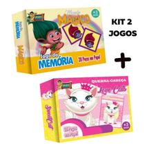 Kit 2 jogos quebra cabeça 35pç + jogo da memória 28pç