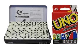 Kit 2 Jogos Uno Original + Dominó Profissional Grande 28 Peças Tabuleiro Brinquedo Jogo Kit 2 Jogos Uno Original + Dominó Profissional Grande 28 Peças Tabuleiro Brinquedo Jogo