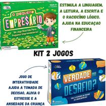 kit 2 jogos verdade desafio e pequeno empresario pais e filhos jogos pedagogicos de raciocínio