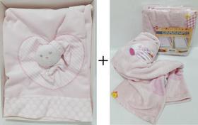 Kit 2 Jolitex ! Cobertor Edredom Bordado + Manta Bebê Menina Kit 2 Jolitex ! Cobertor Edredom Bordado + Manta Bebê Menina