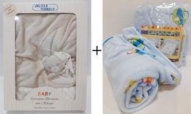 Kit 2 Jolitex ! Cobertor Edredom Bordado + Manta Bebê Menino Kit 2 Jolitex ! Cobertor Edredom Bordado + Manta Bebê Menino