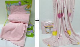 Kit 2 Jolitex ! Cobertor Touch Texture + Manta Bebe Menina