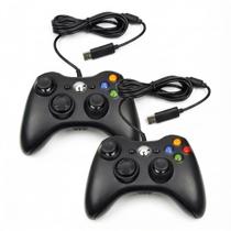 Kit 2 Joystick Manete Para Console Xbox 360 Pc Slim Notebook Controle Com Fio Cabo 2 metros Usb Plug and Play Kit 2 Joystick Manete Para Console Xbox 360 Pc Slim Notebook Controle Com Fio Cabo 2 metros Usb Plug and Play