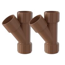 Kit 2 Junção Junta Y Conexão Soldável PVC Marrom 50mm Kit 2 Junção Junta Y Conexão Soldável PVC Marrom 50mm