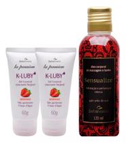 Kit 2 K-LUBY Gel Corporal Massagem + 1 Óleo de Massagem Sensualize