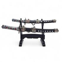 Kit 2 Katanas Espadas Enfeite Samurai Decorativas Detalhadas Kit 2 Katanas Espadas Enfeite Samurai Decorativas Detalhadas