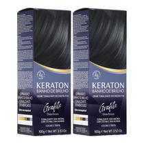 Kit 2 Keraton Tonalizante Banho De Brilho Grafite - Kert