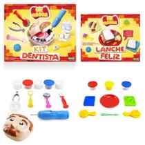 Kit 2 Ki Massa Massinha Modelar Dentista + Lanche Feliz