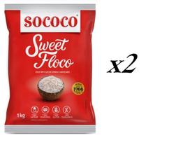 Kit 2 Kilos Coco Ralado Sococo Sweet Floco Úmido E Adoçado Kit 2 Kilos Coco Ralado Sococo Sweet Floco Úmido E Adoçado