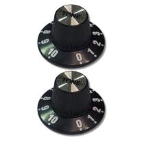 Kit 2 Knob Black Guitarra Vintage 2 Tone Preto