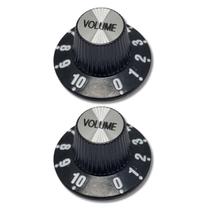 Kit 2 Knob Black Guitarra Vintage 2 Volume Preto