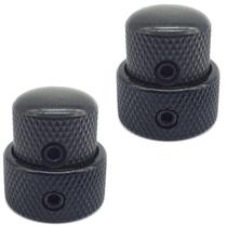 KIT 2 Knob duplo Metal concentrico medio PRETO DOLPHIN