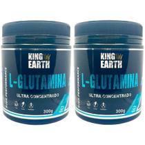 Kit 2 L-Glutamina 300g 100%Pura - King Earth