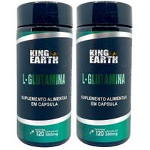 Kit 2 L - Glutamina 500mg 240 Cápsulas - King Earth