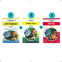 Kit 2 Labcon PH Tropical 15ml + 2 Labcon Amônia Água Doce + 2 Labcon Nitrito