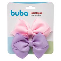 Kit 2 laços com presilha - Rosa e Roxo- Buba