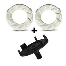 Kit 2 Lâminas Cerâmica Moinho + Base Suporte de Lâmina Saeco Kit 2 Lâminas Cerâmica Moinho + Base Suporte de Lâmina Saeco