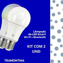 Kit 2 Lâmpada de LED Smart Tramontina Base E27 10W Bivolt com 16 Milhões de Cores RGBW WiFi Bluetooth