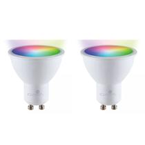 Kit 2 Lâmpada Dicroica Led Wifi Smart RGB 5w Gu10 Alexa Google Gaya
