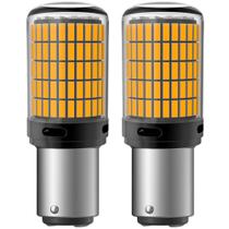 Kit 2 Lâmpada Led BAY15D P21/5W 1157 144 Leds Canbus Laranja