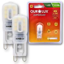 KIT 2 Lâmpada Led Bipino 2,5w G9 2700k Branco quente Ourolux