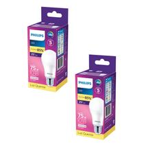 Kit 2 Lâmpada Led Bulbo 11w = 75w 1018lm Bivolt Philips 3000k amarela Cor Da Luz Branco-quente Kit 2 Lâmpada Led Bulbo 11w = 75w 1018lm Bivolt Philips 3000k amarela Cor Da Luz Branco-quente