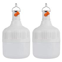 KIT 2 Lâmpada Led Bulbo 20w Camping Usb De Emergência Forte