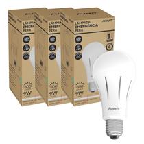 Kit 2 Lâmpada Led Bulbo Luz de Emergência 9w 6000K E27 Bivolt Recarregável Avant - 4h AUTONOMIA