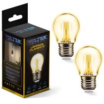 Kit 2 Lâmpada Led Filamento Retro Bolinha G45 2w 2200k Kit 2 Lâmpada Led Filamento Retro Bolinha G45 2w 2200k