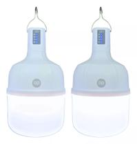 Kit 2 Lampada Led Lampião Luz Bateria Recarregavel Portatil Emergência Camping Usb 48W