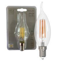 Kit 2 Lampada Led Vela Chama Clear 4w Branco Neutro 4000k E14