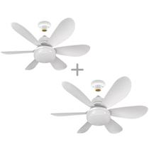 Kit 2 Lampada Luminaria Led Ventilador Dimerizavel 40W Quente Frio Amarela Branca Galaxy Led Bivolt